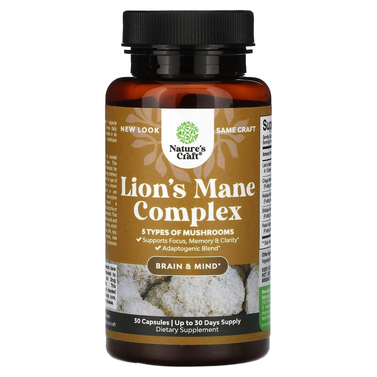 Nature's Craft, Lion's Mane Complex, 30 Capsules - Image 1