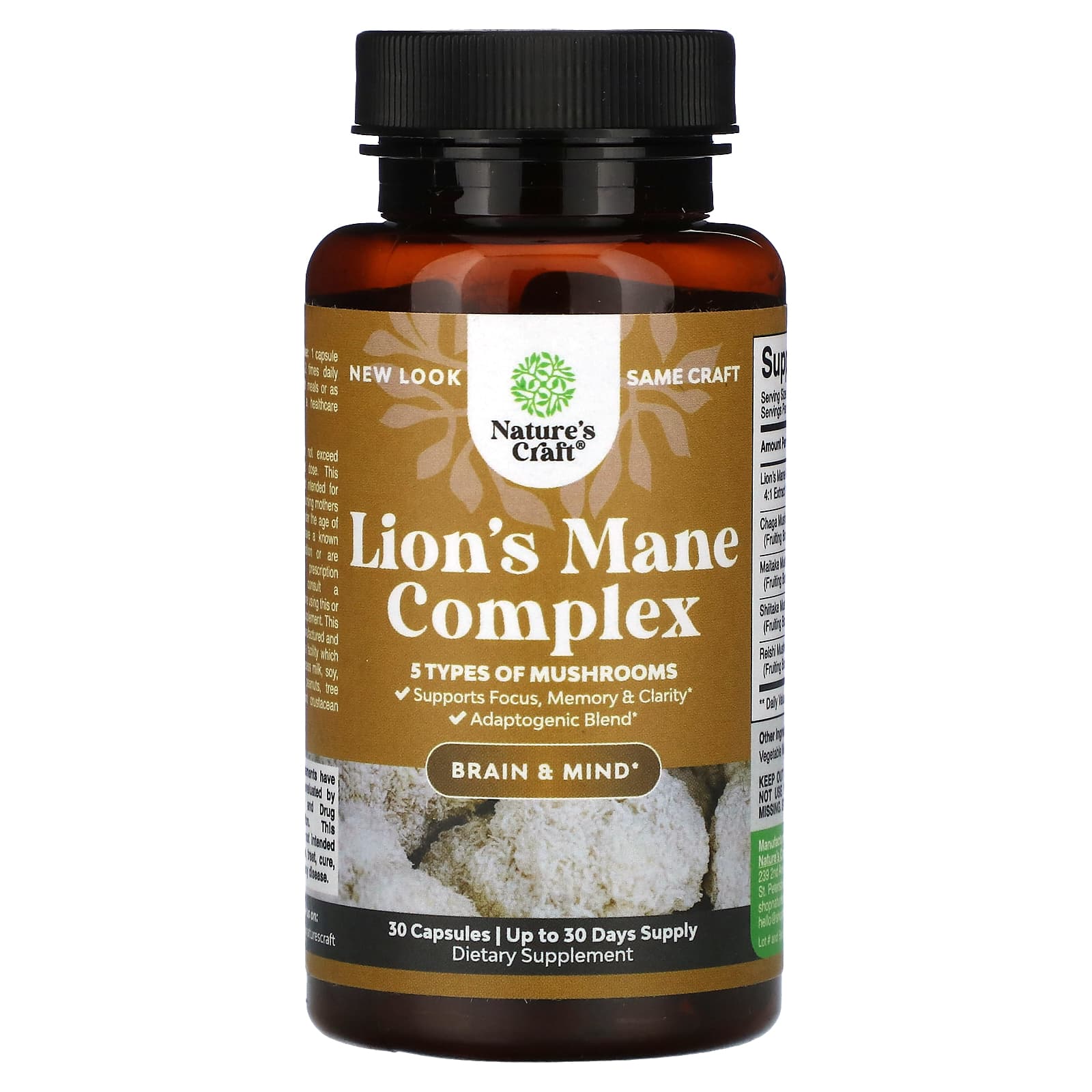 Nature's Craft, Lion's Mane Complex, 30 Capsules - Image 1