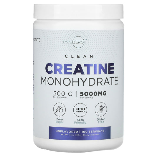 TypeZero, Clean, Creatine Monohydrate, Unflavored, 5,000 mg, 17.6 oz (500 g) - Image 1