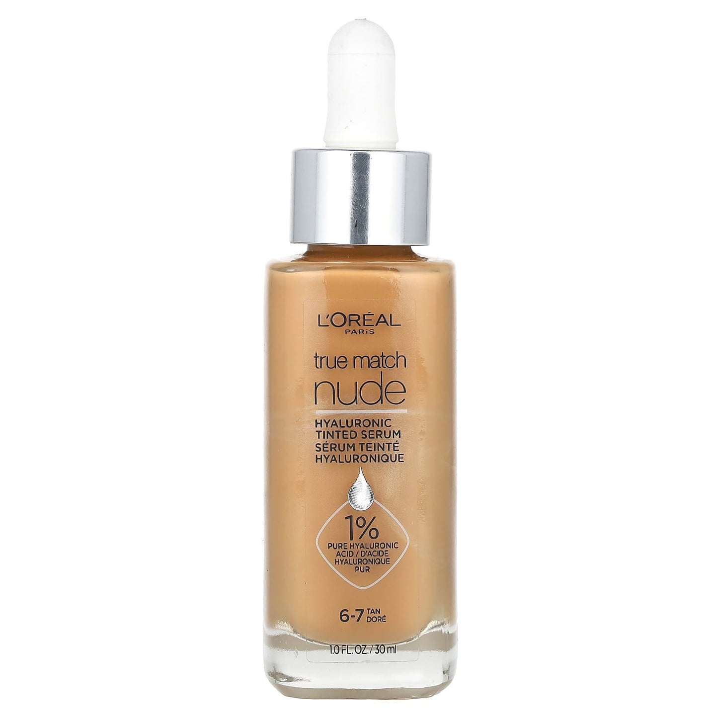 L'Oréal, True Match, Nude, Hyaluronic Tinted Serum, 6-7 Tan, 1 fl oz (30 ml) - Image 1