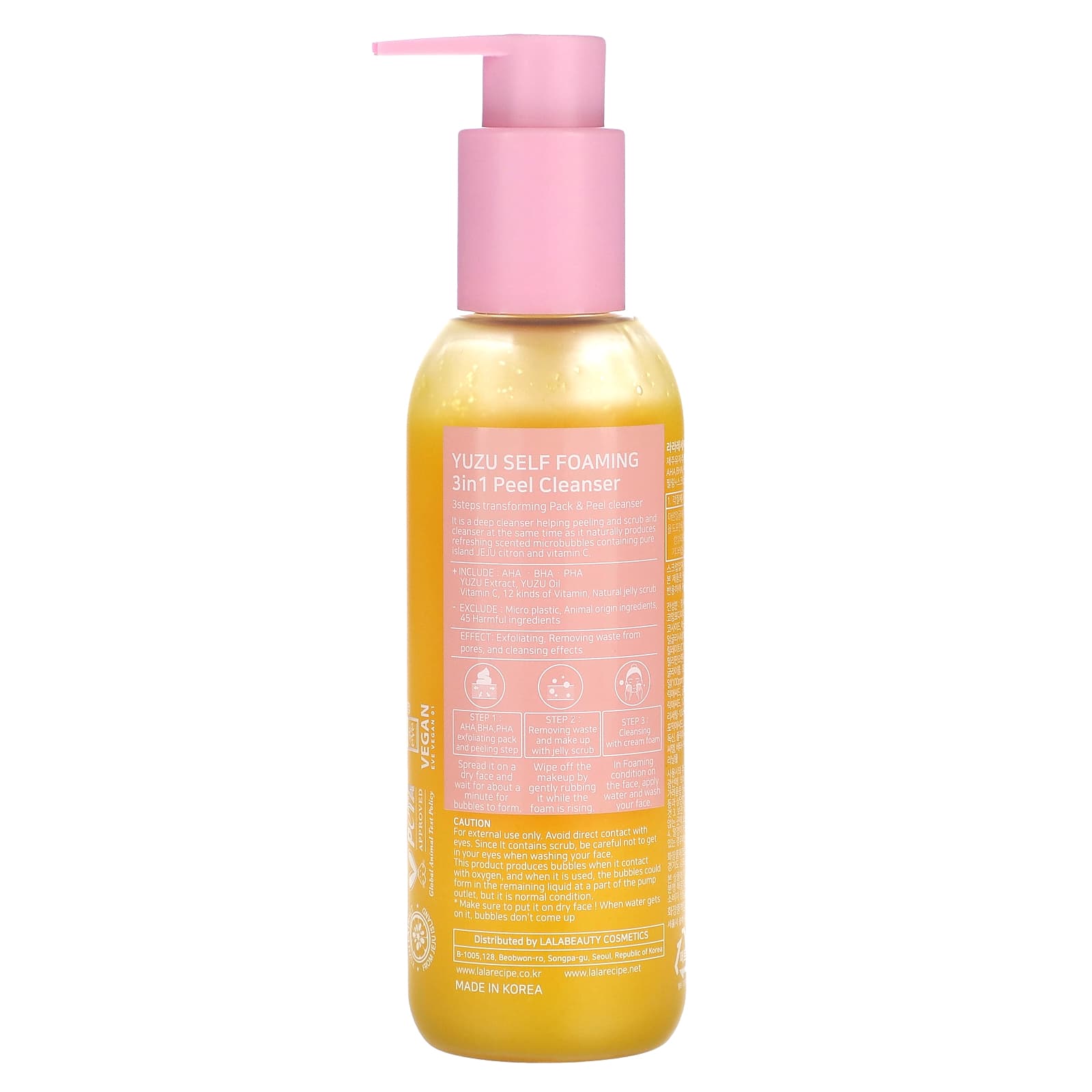 Lalarecipe, Yuzu Self Foaming, 3  in 1 Peel Cleanser, 6.76 fl oz (200 ml) - Image 2