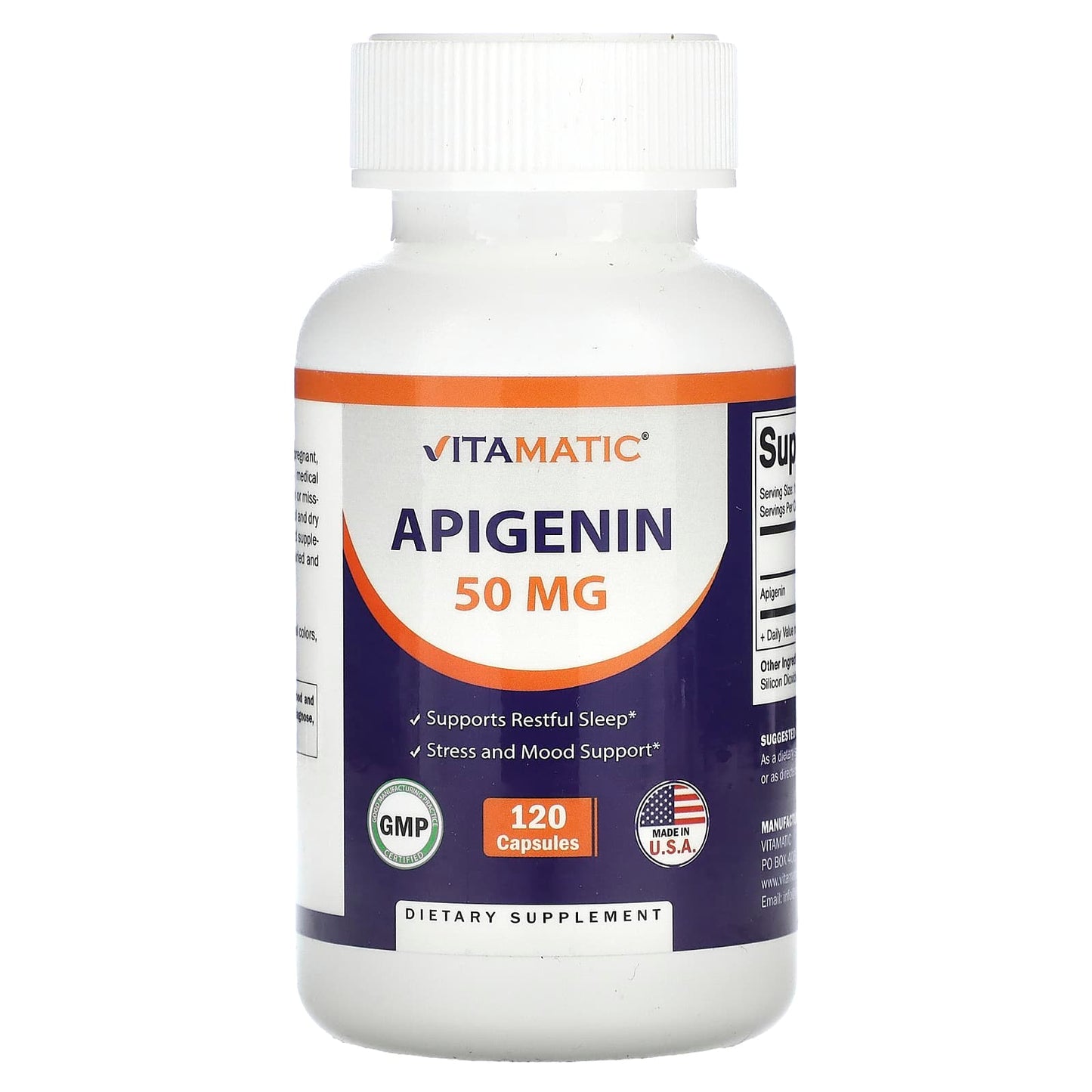 Vitamatic, Apigenin, 50 mg, 120 Capsules - Image 1