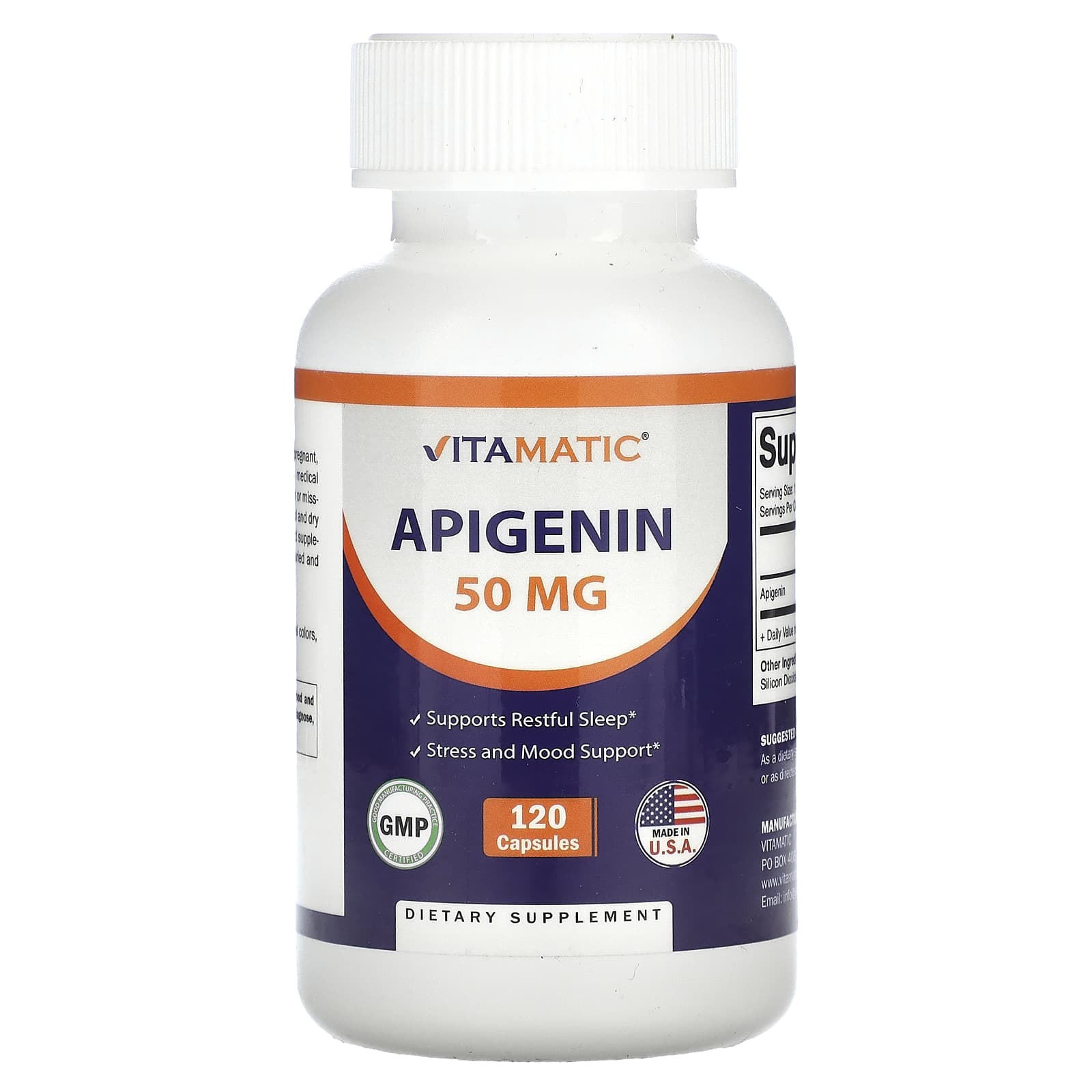Vitamatic, Apigenin, 50 mg, 120 Capsules - Image 1