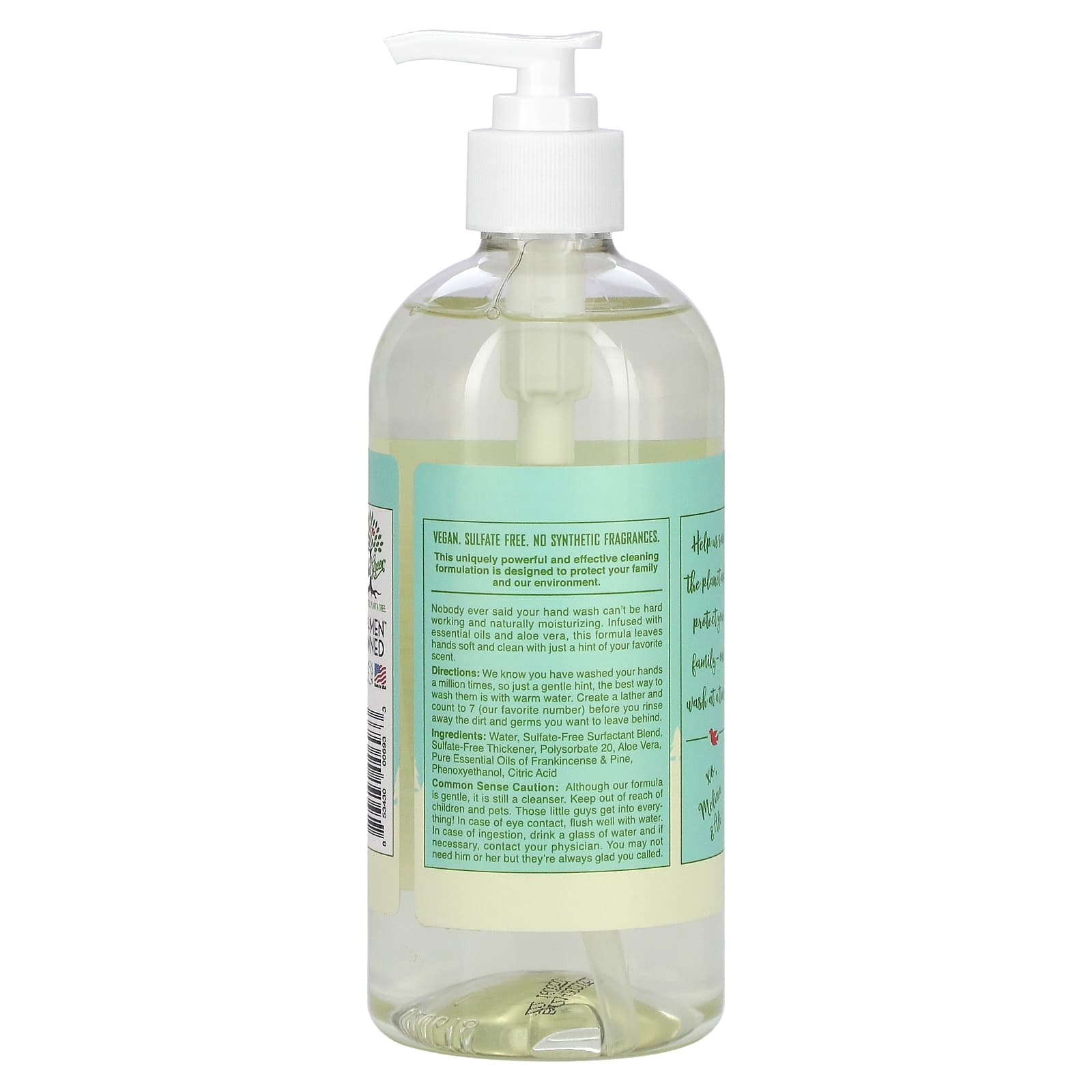 Rebel Green, Fresh & Clean Hand Soap, Frankincense & Pine, 16.9 oz (500 ml) - Image 2