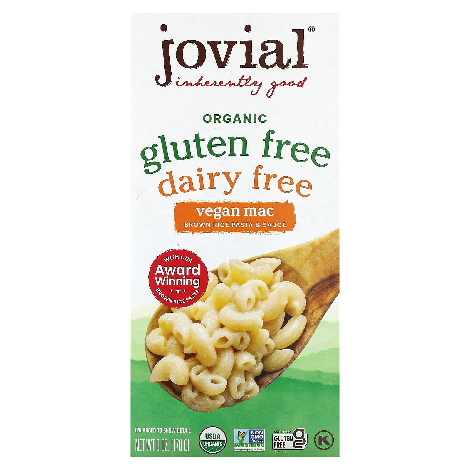 Jovial Vegan Mac & Cheese, Organic, Gluten-Free, Dairy-Free, 6 oz - Image 1