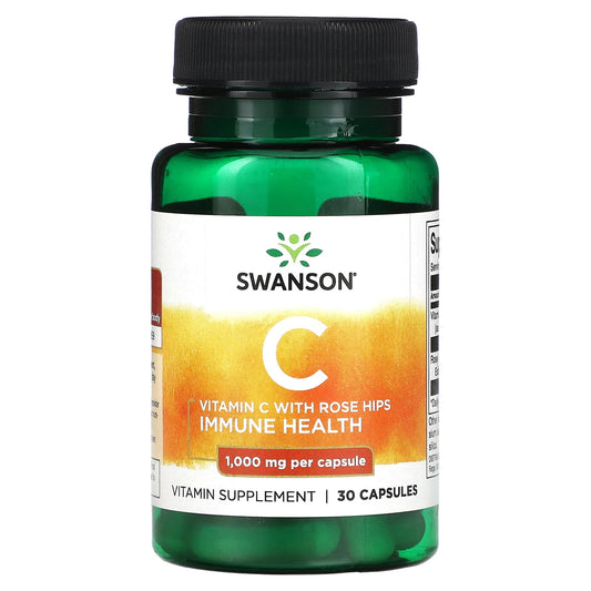 Swanson, Vitamin C with Rose Hips, 30 Capsules - Image 1