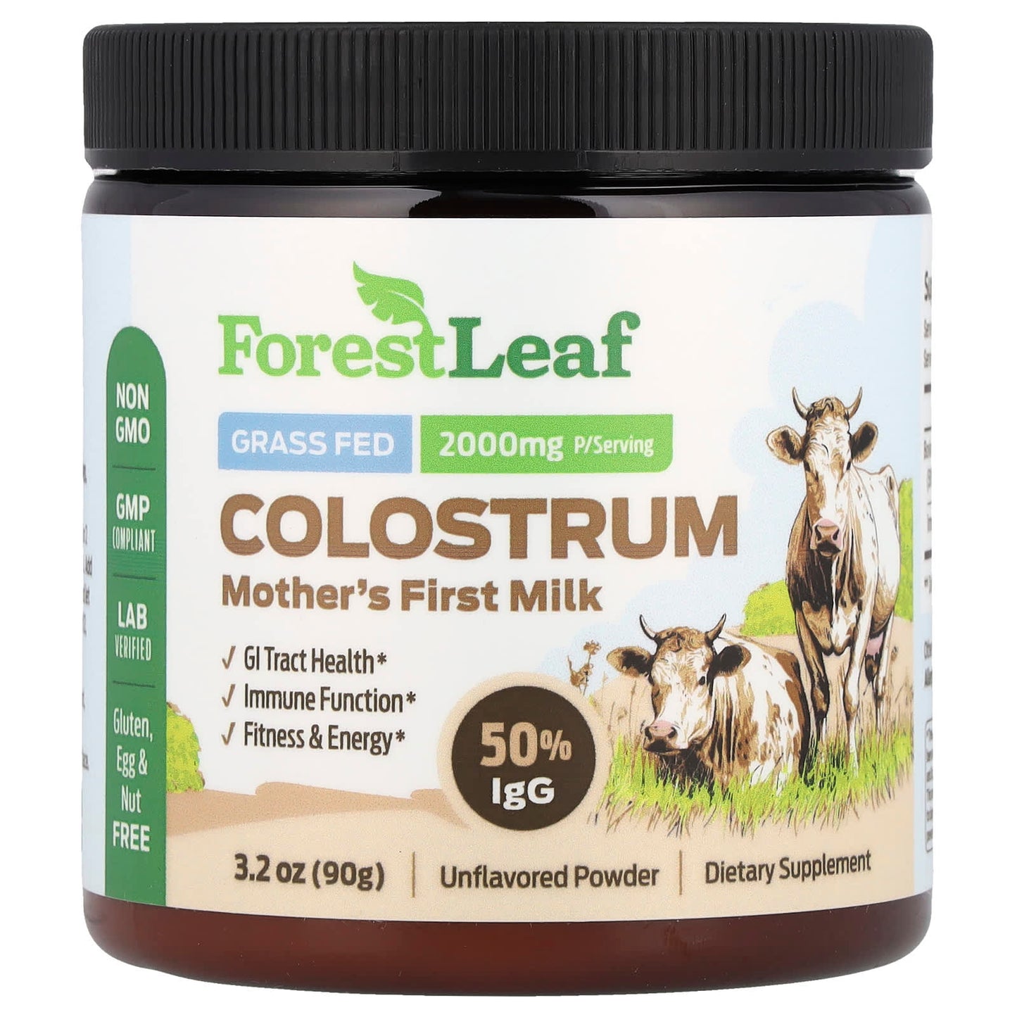 Forest Leaf Colostrum Powder for GI Tract Health & Immune Function, 90g - Image 1