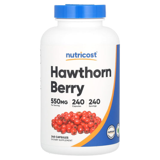 Nutricost, Hawthorn Berry, 550 mg, 240 Capsules - Image 1