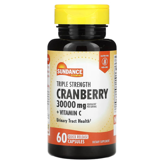 Sundance Vitamins, Triple Strength Cranberry, 10,000 mg, 60 Quick Release Capsules - Image 1