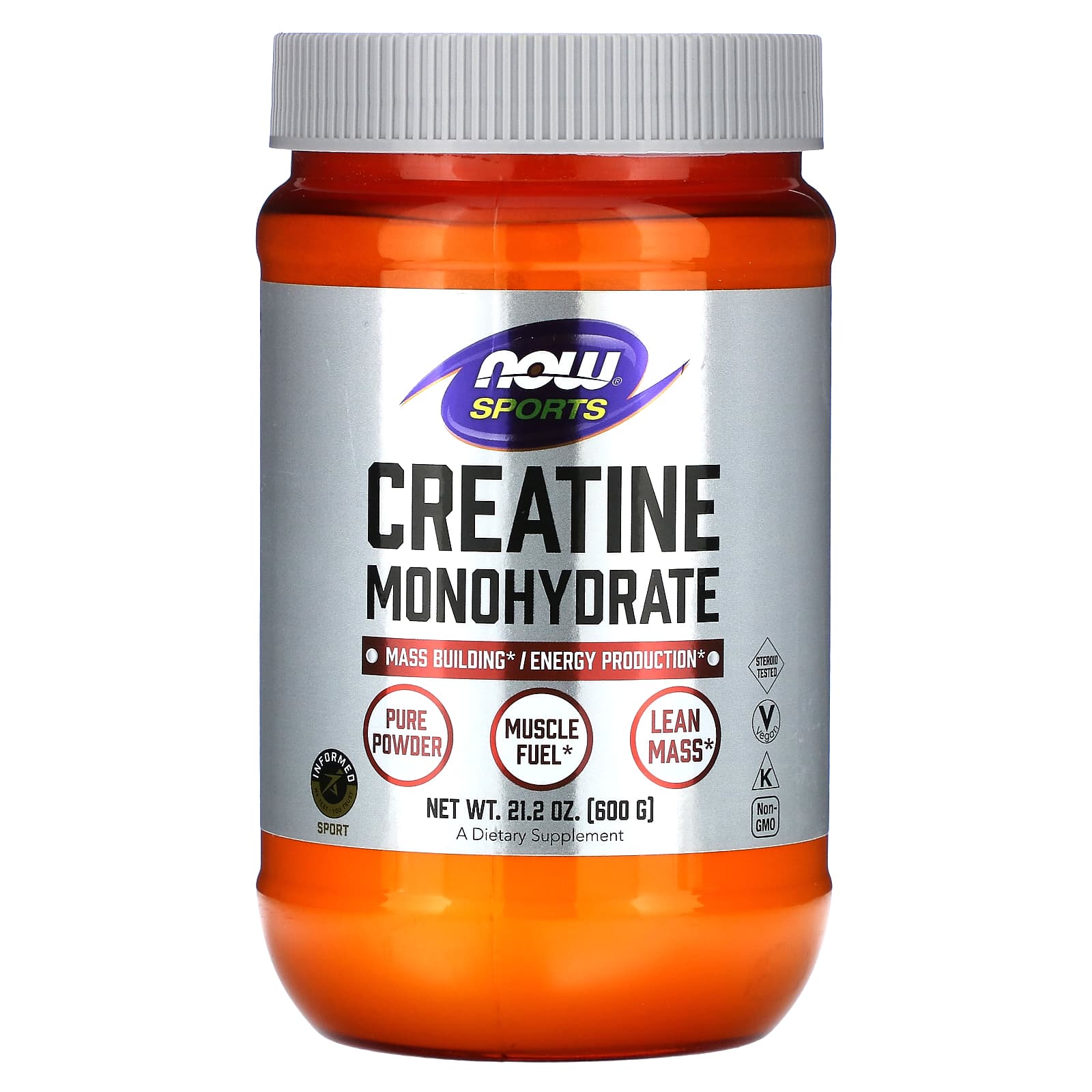 NOW Foods, Sports, Creatine Monohydrate, 21.2 oz (600 g) - Image 1