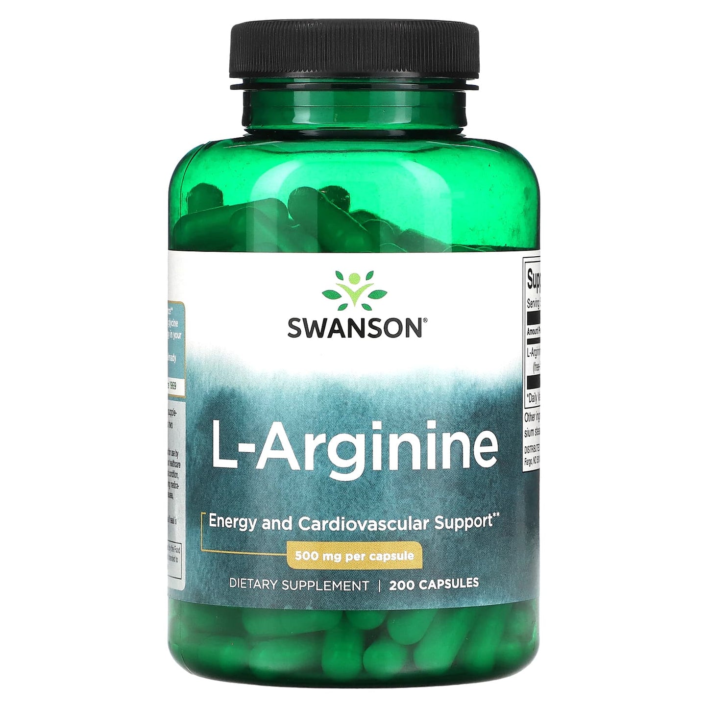Swanson, L-Arginine , 500 mg , 200 Capsules - Image 1