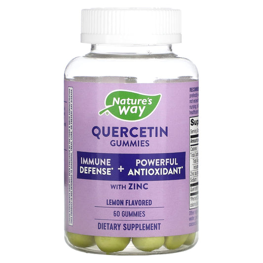 Nature's Way, Quercetin Gummies With Zinc, Lemon, 60 Gummies - Image 1