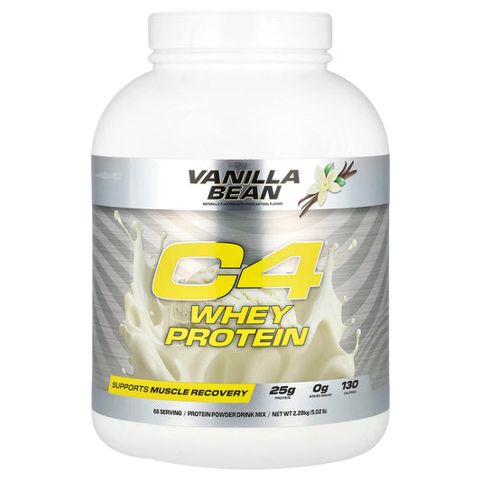 C4 Cellucor Whey Protein Powder, Vanilla Bean, 25g Protein, 130 Calories, 5.02 lb - Image 1