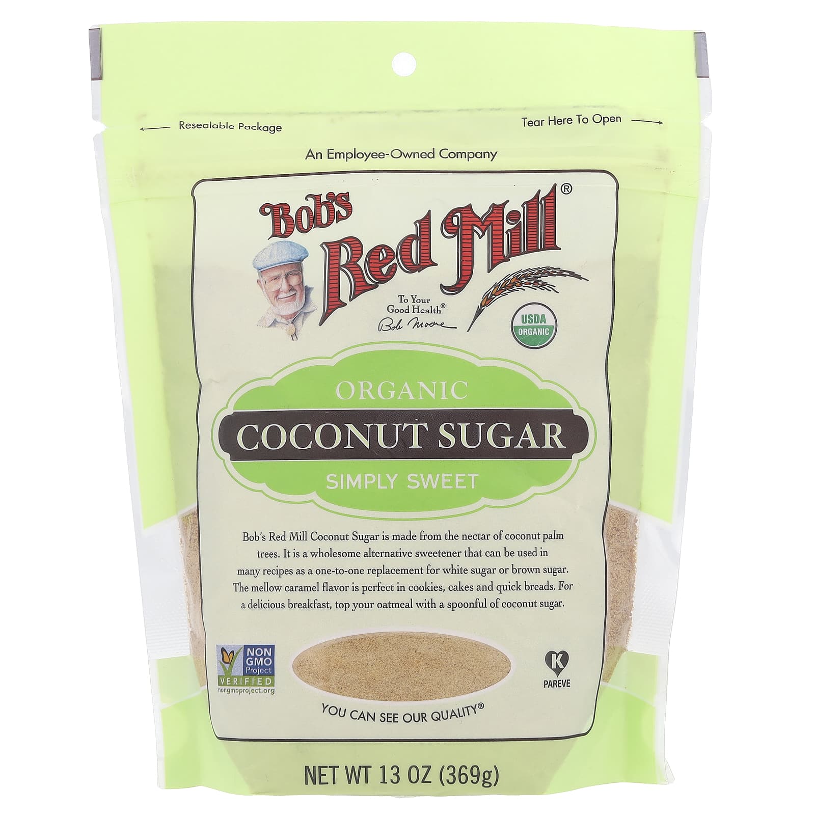 USDA Organic Coconut Sugar by Bob's Red Mill, 13 oz (369 g) - Image 1