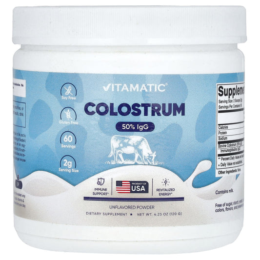 Vitamatic, Colostrum, Unflavored, 4.23 oz (120 g) - Image 1