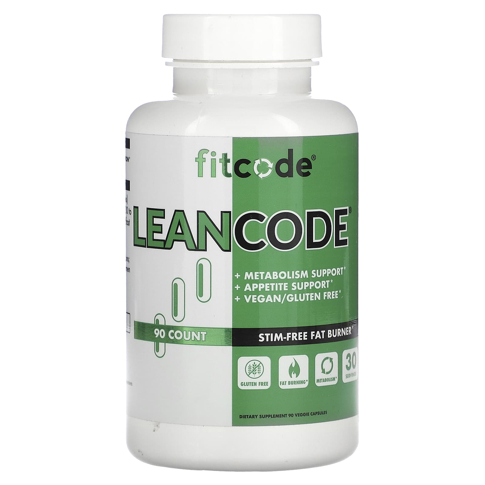 Fitcode LeanCode Natural Fat Burner Dietary Supplement 90 Capsules - Image 1