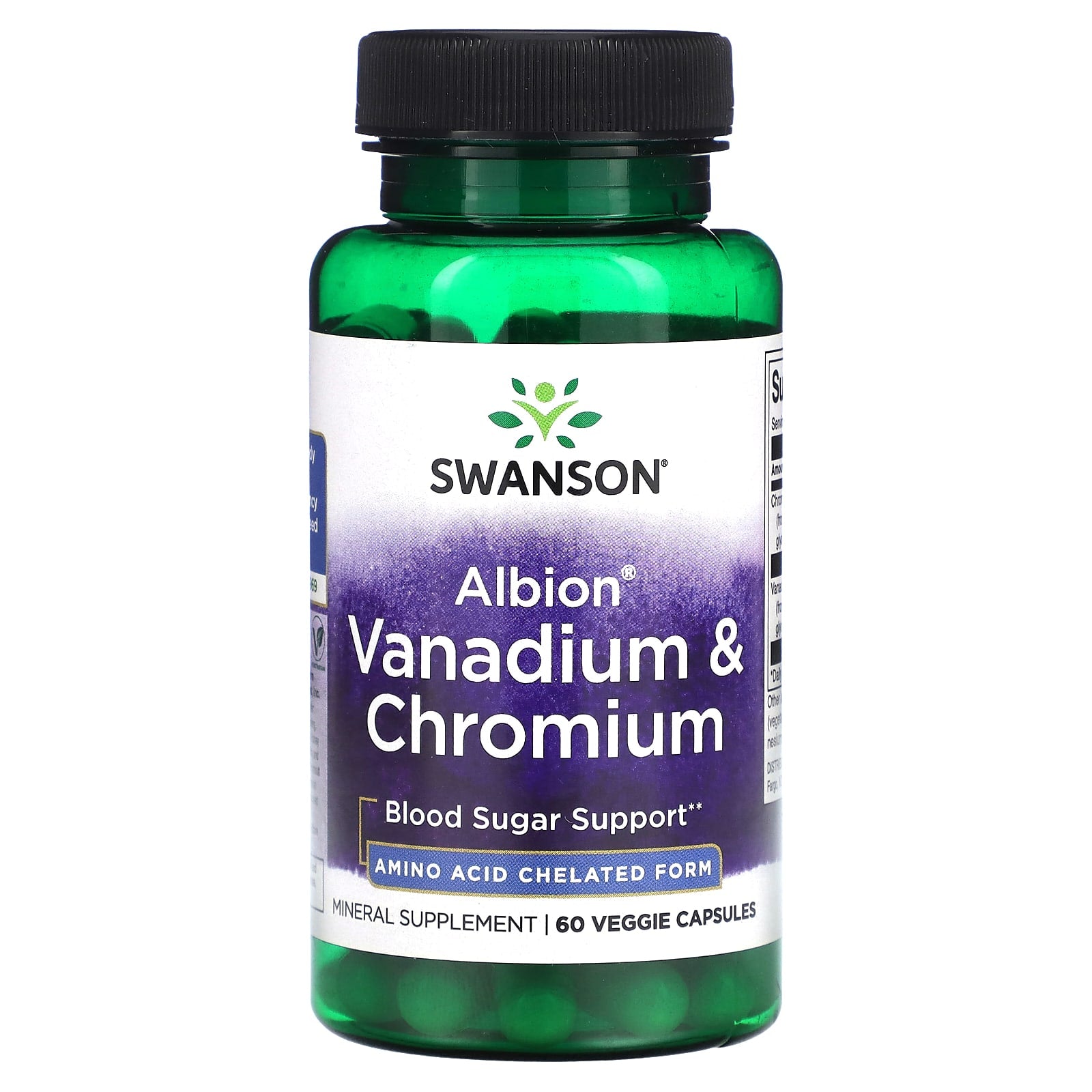 Swanson, Albion Vanadium & Chromium, 60 Veggie Capsules - Image 1