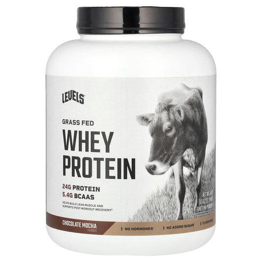 Levels, Grass Fed Whey Protein Powder, Chocolate Mocha, 5 lb (2.27 kg) - Image 1