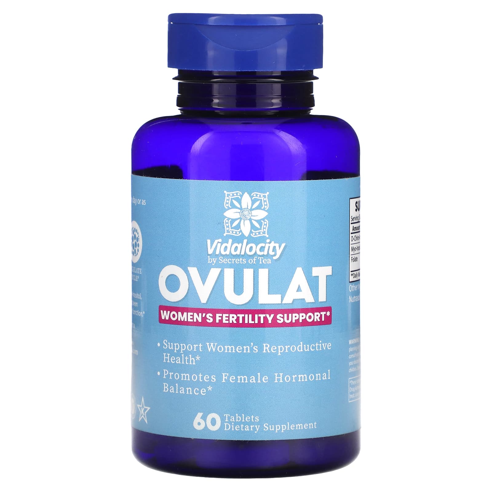 Secrets of Tea, Vidalocity, Ovulat, Women's Fertility Support, 60 Tablets - Image 1