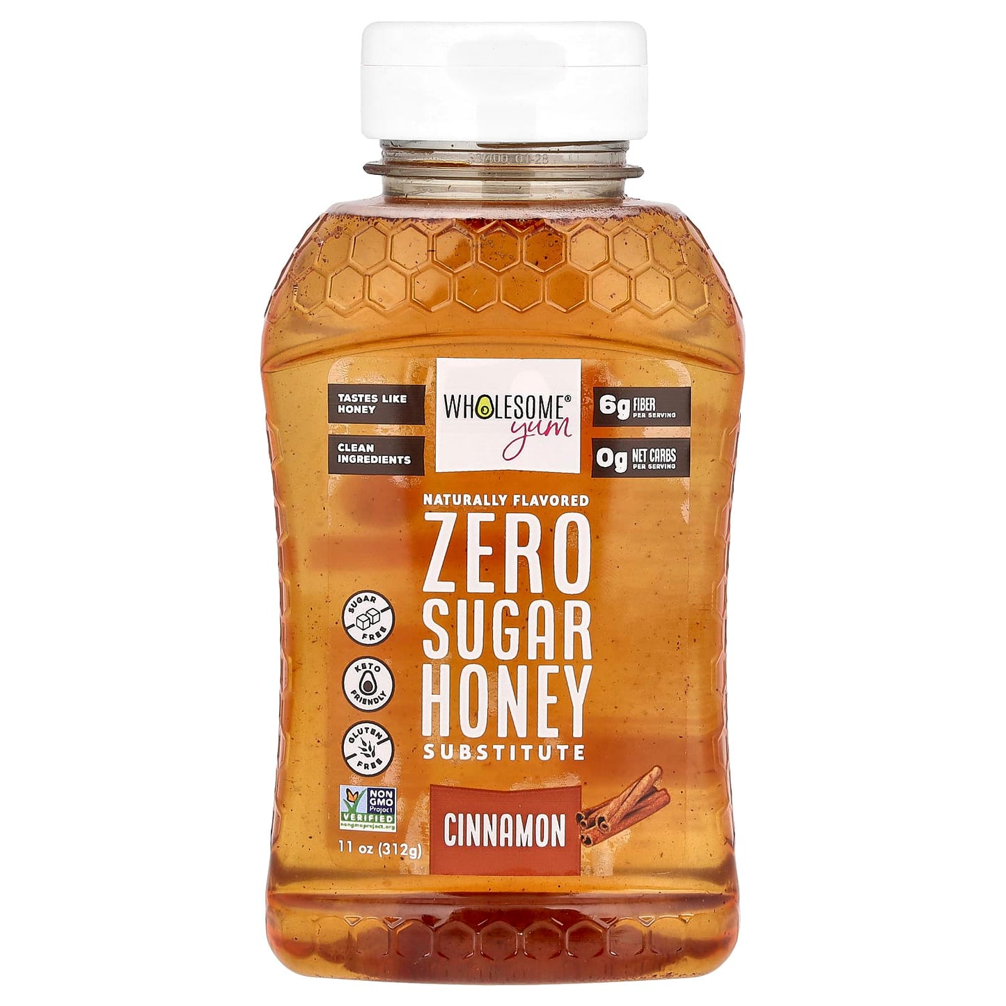 Wholesome Yum, Zero Sugar Honey Substitute, Cinnamon, 11 oz (312 g) - Image 1