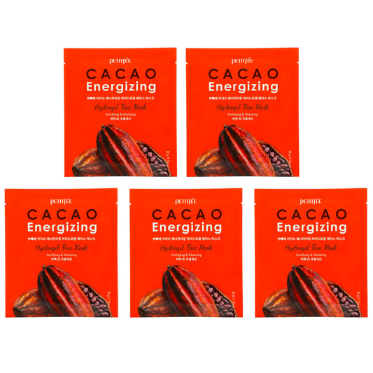 Petitfee, Cacao Energizing Hydrogel Beauty Face Mask, 5 Pack, 1.12 oz (32 g) - Image 1
