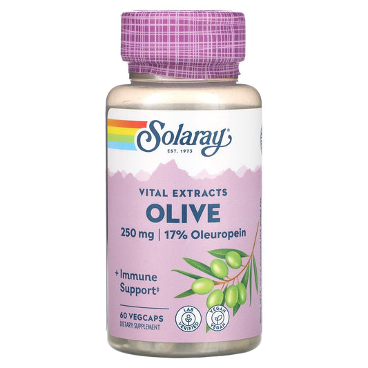 Solaray, Vital Extracts, Olive, 250 mg, 60 VegCaps - Image 1