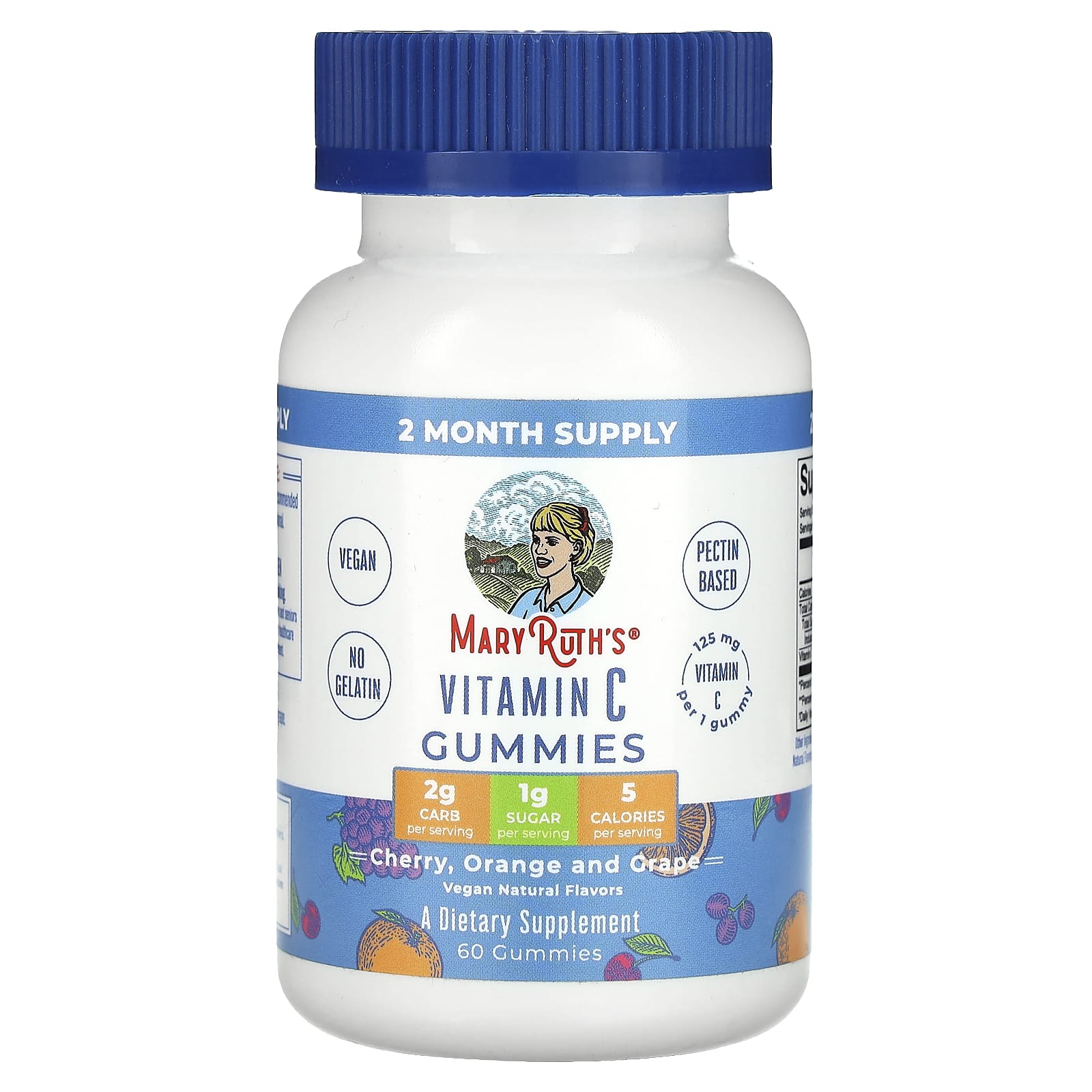 MaryRuth's, Vitamin C Gummies, Cherry, Orange and Grape, 125 mg , 60 Gummies - Image 1