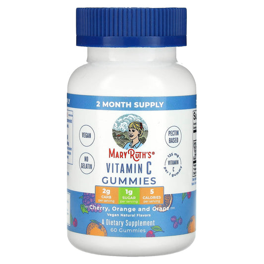 MaryRuth's, Vitamin C Gummies, Cherry, Orange and Grape, 125 mg , 60 Gummies - Image 1