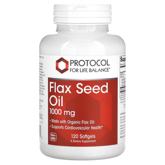 Protocol for Life Balance, Flax Seed Oil, 1,000 mg, 120 Softgels - Image 1