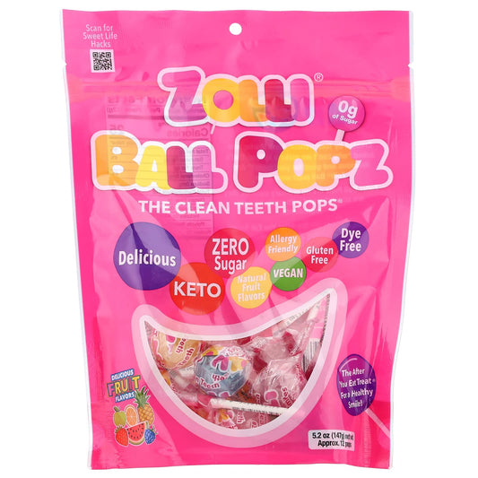 Zollipops, Zolli® Ball Popz, Fruit, 5.2 oz (147 g) - Image 1