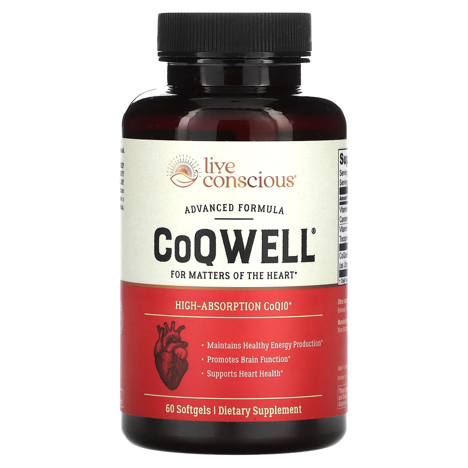 Live Conscious, CoQWell, 60 Softgels - Image 1