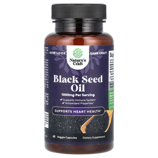 Nature's Craft, Black Seed Oil, 60 Veggie Capsules (500 mg per Capsule) - Image 1