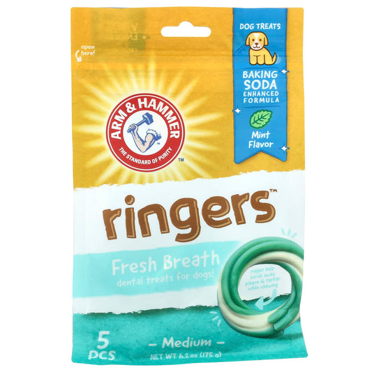 Arm & Hammer Fresh Breath Dental Treats for Dogs, 5 Pieces, 6.2 oz - Image 1