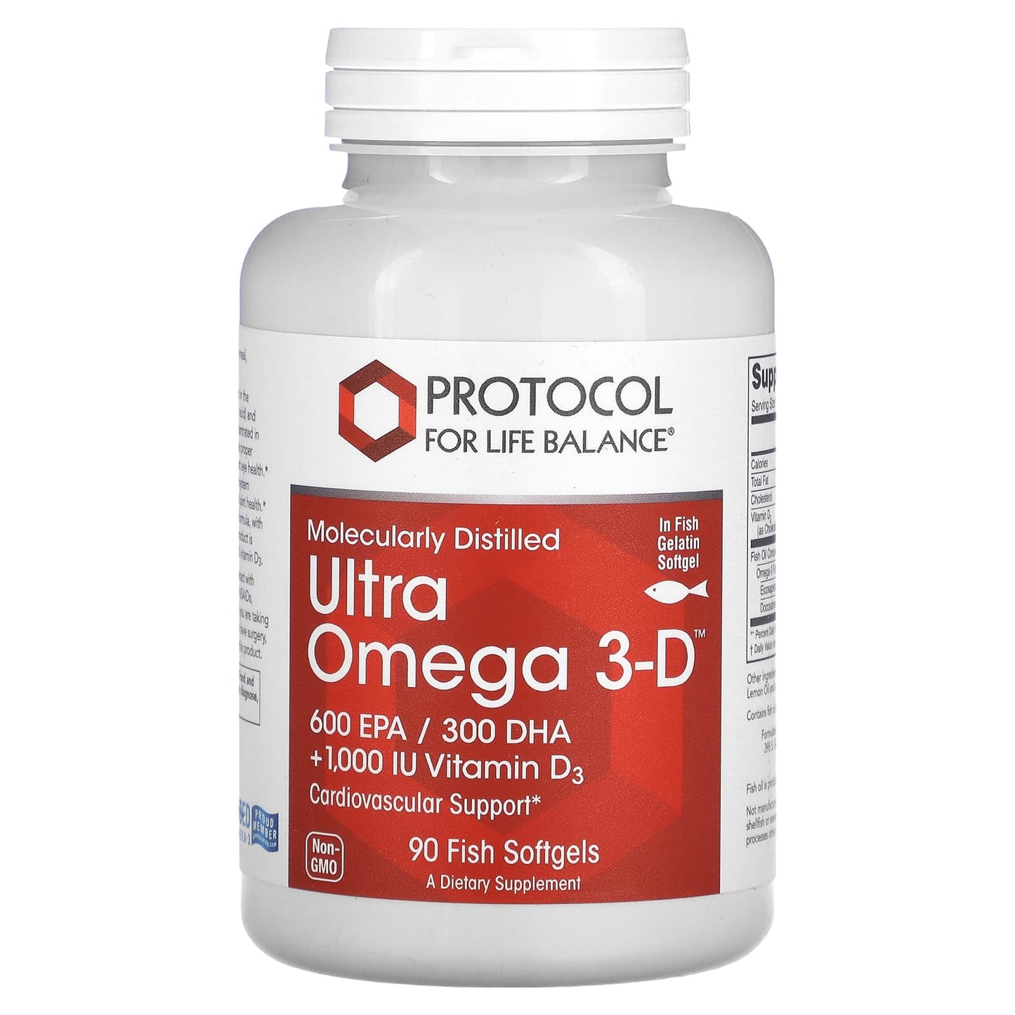 Protocol for Life Balance, Ultra Omega 3-D , 90 Fish Softgels - Image 1