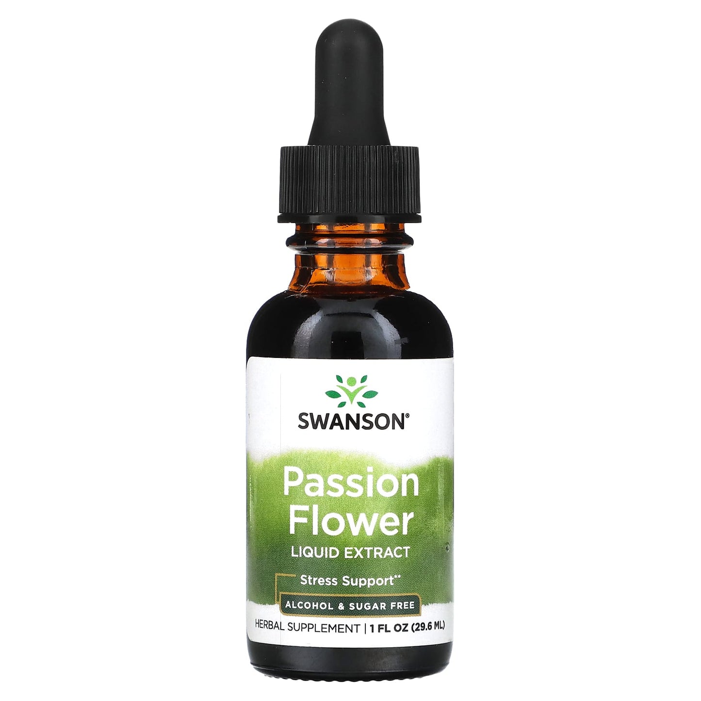 Swanson, Passion Flower Liquid Extract, Alcohol & Sugar Free, 1 fl oz (29.6 ml) (1,000 mg per Serving) - Image 1