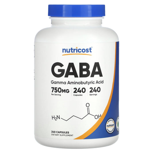 Nutricost, GABA, 750 mg, 240 Capsules - Image 1