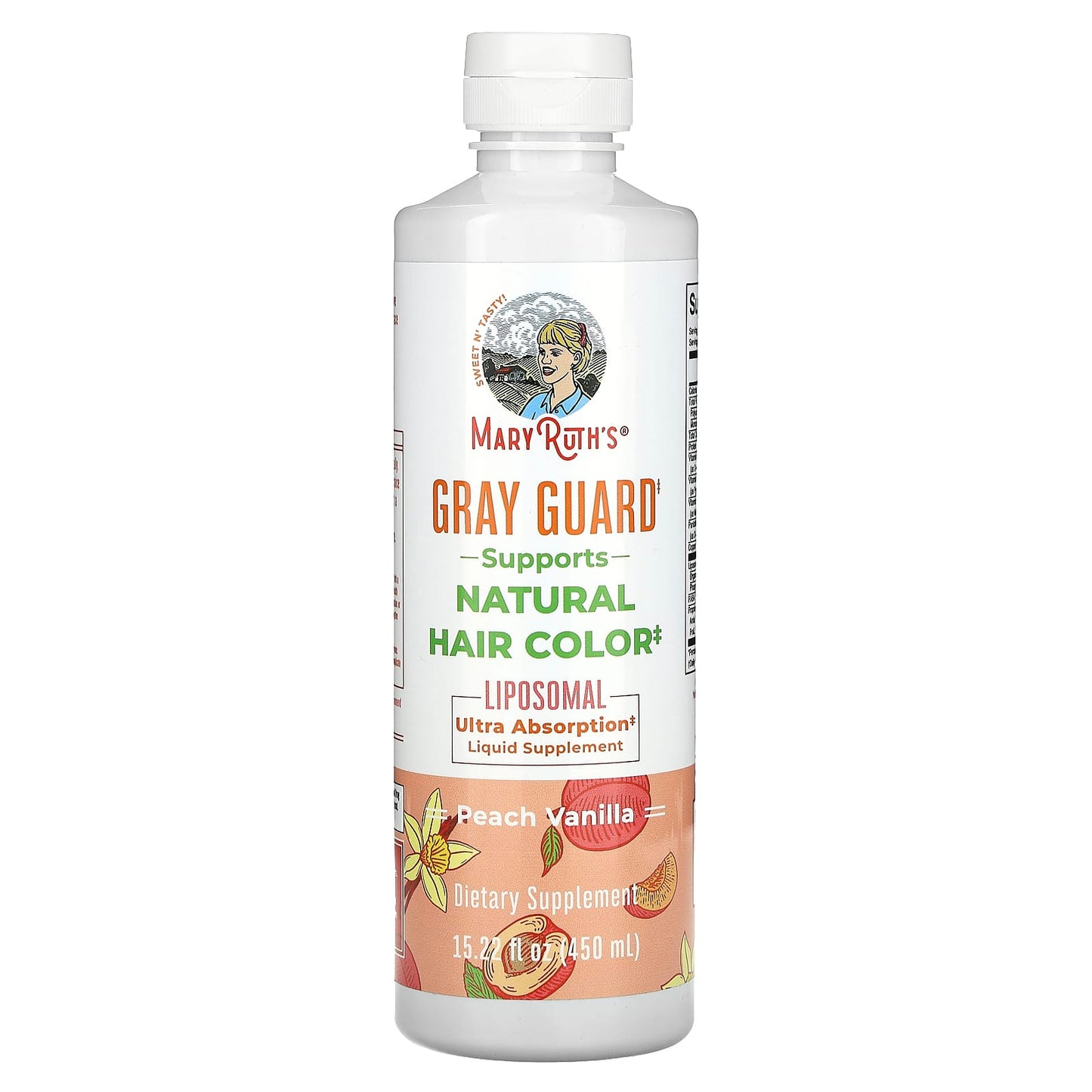 MaryRuth's, Gray Guard, Liposomal, Peach Vanilla, 15.22 fl oz (450 ml) - Image 1