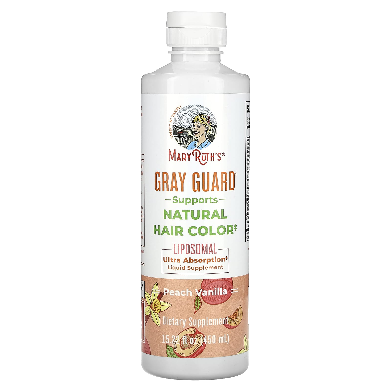 MaryRuth's, Gray Guard, Liposomal, Peach Vanilla, 15.22 fl oz (450 ml) - Image 1
