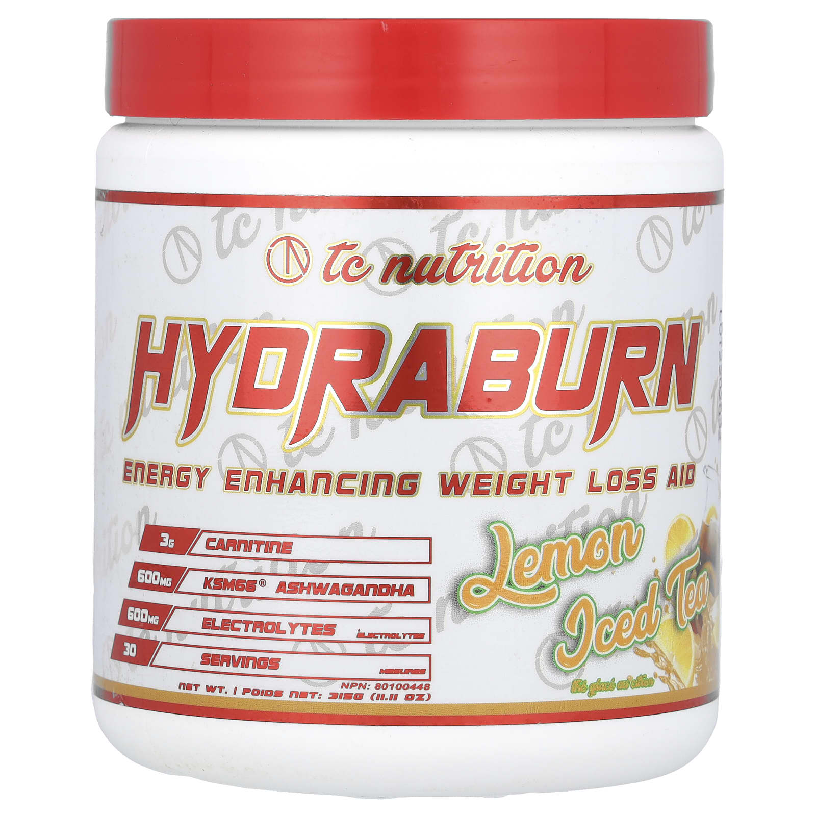 TC Nutrition, Hydraburn, Energy Enhancing Weight Loss Aid, Lemon Iced Tea, 11.11 oz (315 g)