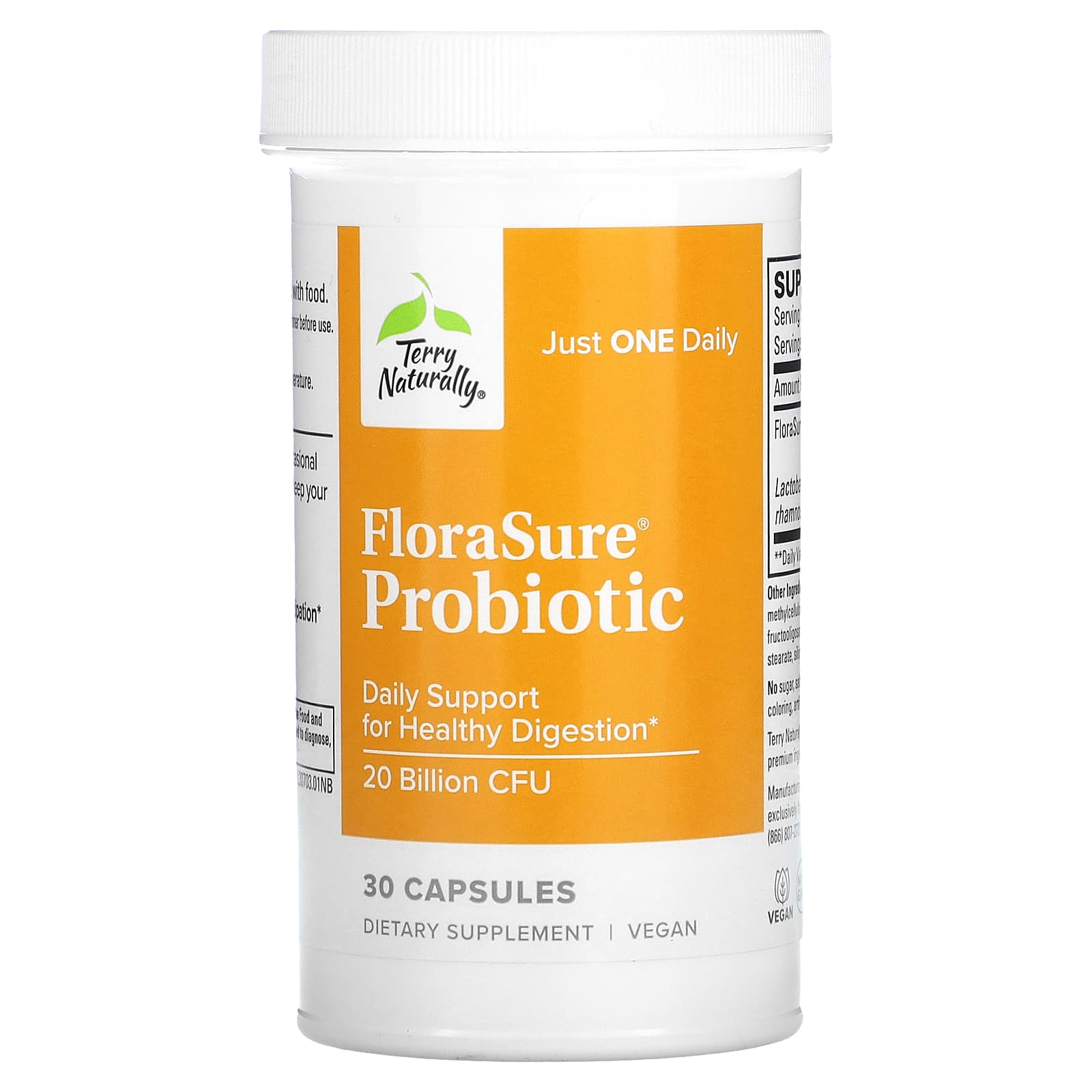 Terry Naturally, FloraSure Probiotic, 20 Billion CFU, 30 Capsules - Image 1