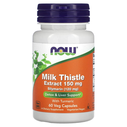 NOW Foods, Milk Thistle Extract with Turmeric, 60 Veg Capsules - Image 1