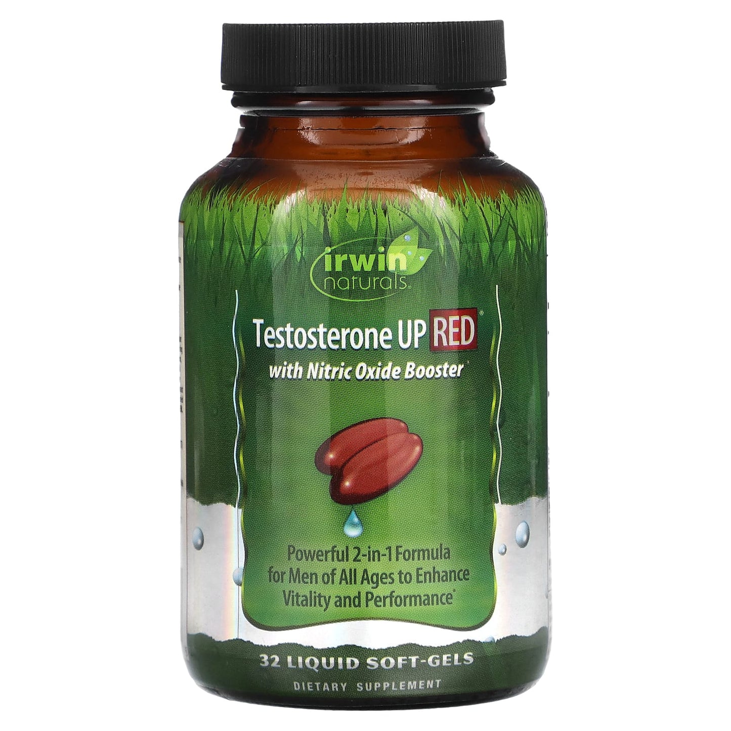 Irwin Naturals Testosterone Boost with Nitric Oxide, Liquid Soft-Gels for Men - Image 1