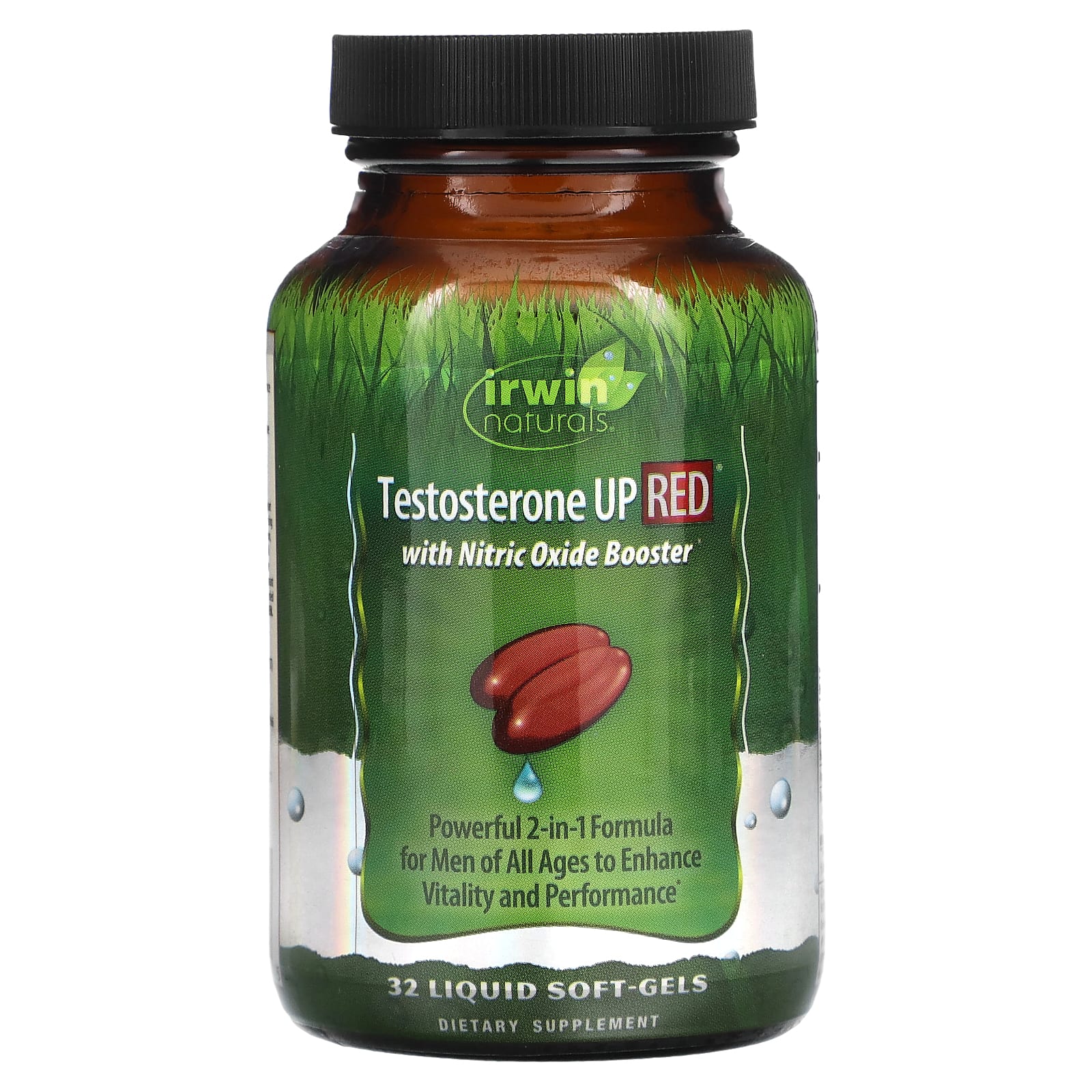 Irwin Naturals Testosterone Boost with Nitric Oxide, Liquid Soft-Gels for Men - Image 1