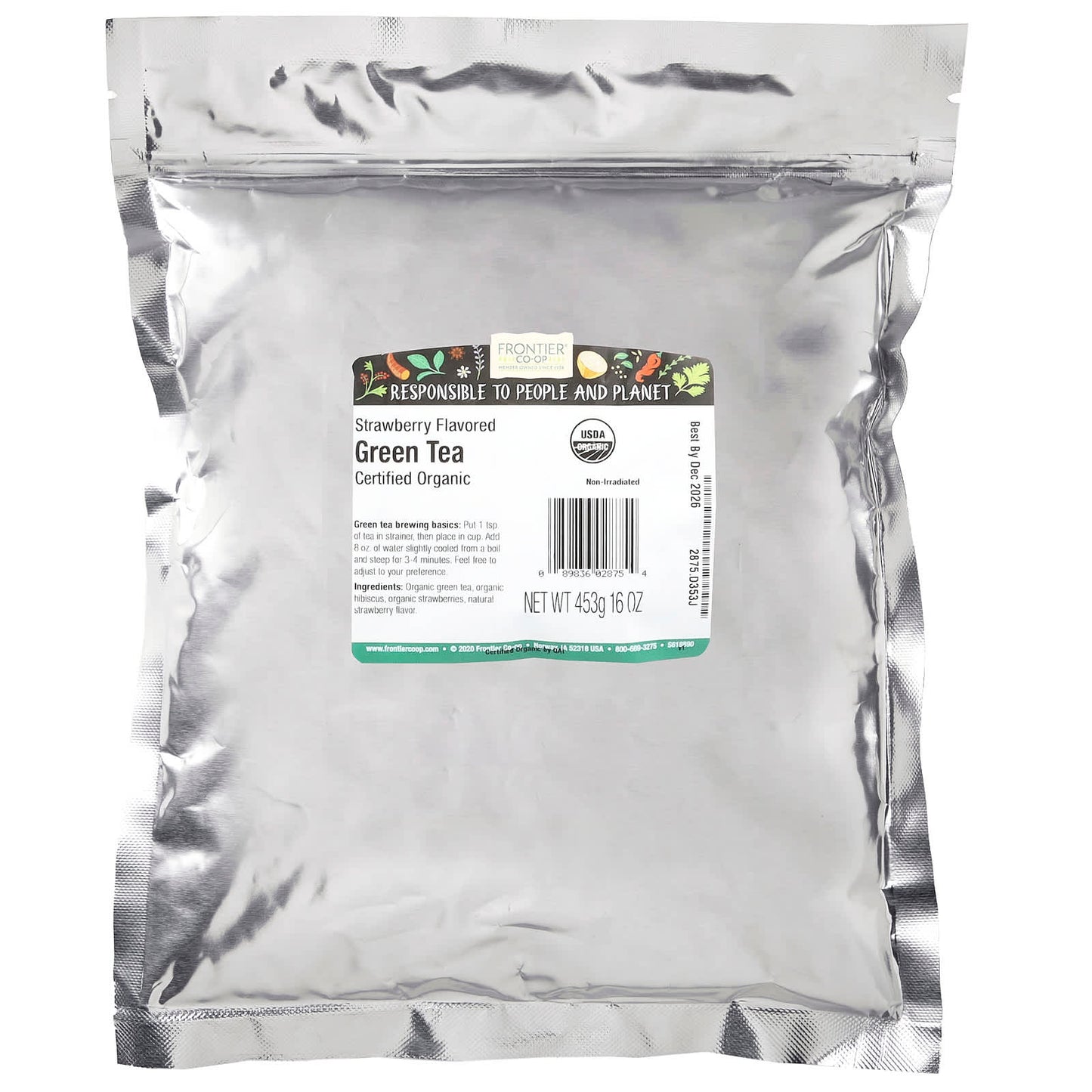 Organic Green Tea with Strawberry Flavor | Frontier Co-op - Image 2