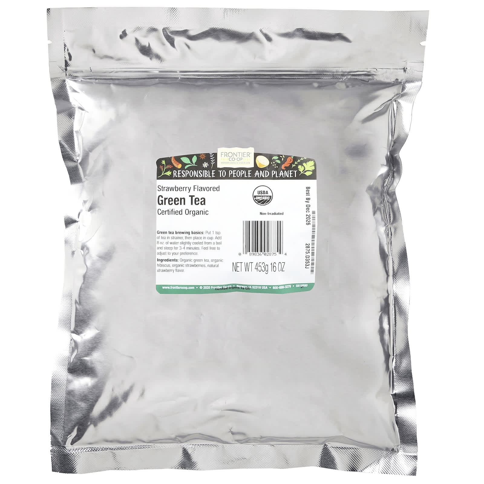 Organic Green Tea with Strawberry Flavor | Frontier Co-op - Image 2