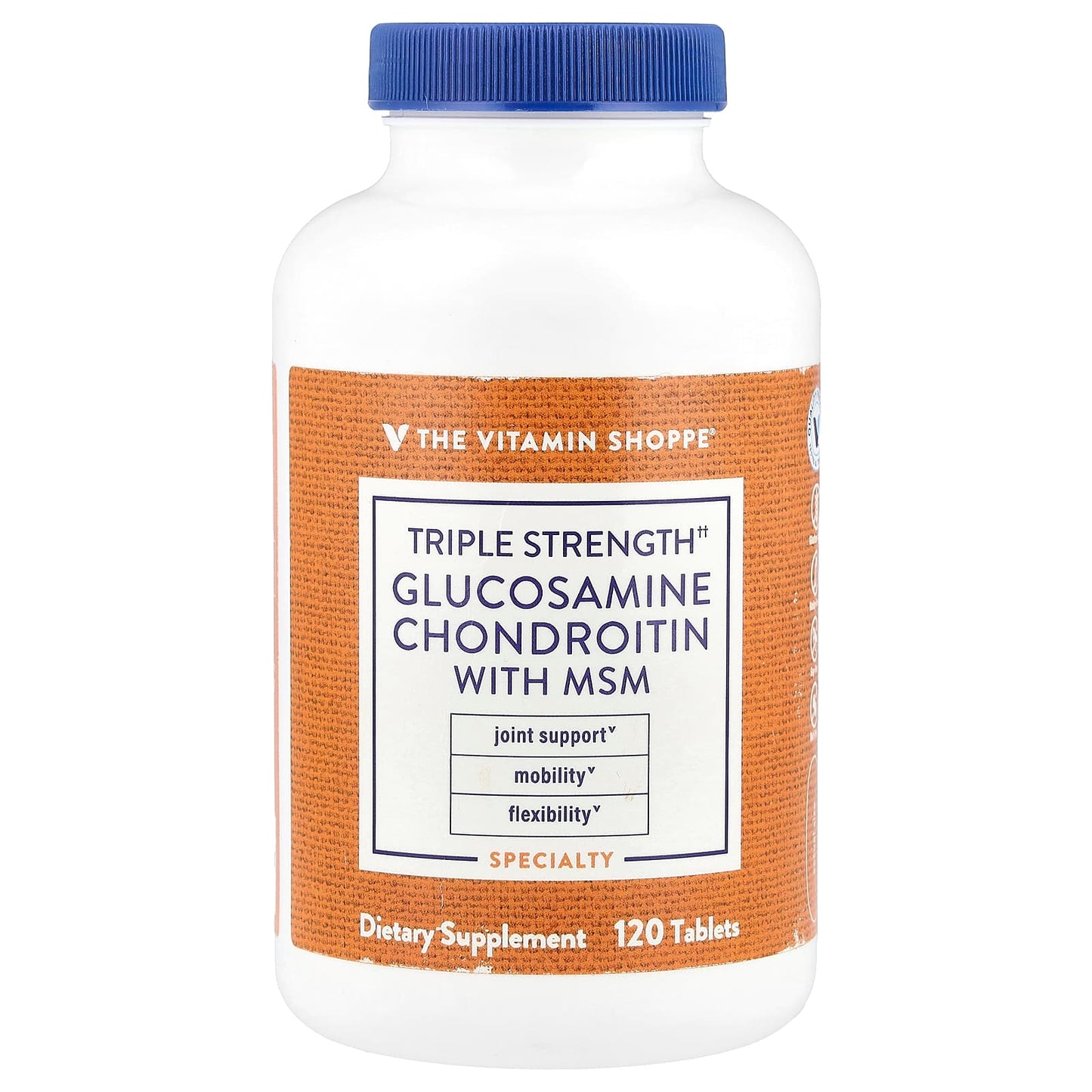 The Vitamin Shoppe, Triple Strength Glucosamine Chondroitin With MSM, 120 Tablets - Image 1