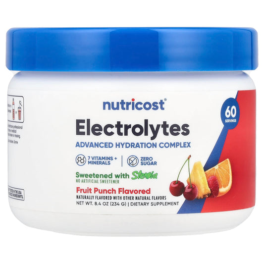 Nutricost, Electrolytes, Advanced Hydration Complex, Fruit Punch, 8.4 oz (234 g) - Image 1