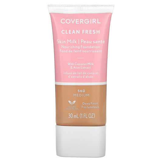 Covergirl Clean Fresh Skin Milk Foundation, Medium, 1 fl oz (30 ml) - Hydrating & Cruelty-Free - Image 1