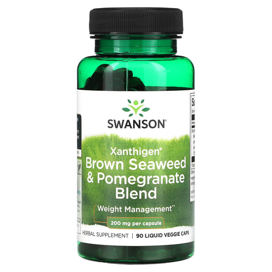 Swanson, Xanthigen Brown Seaweed & Pomegranate Blend, 200 mg, 90 Liquid Veggie Caps - Image 1