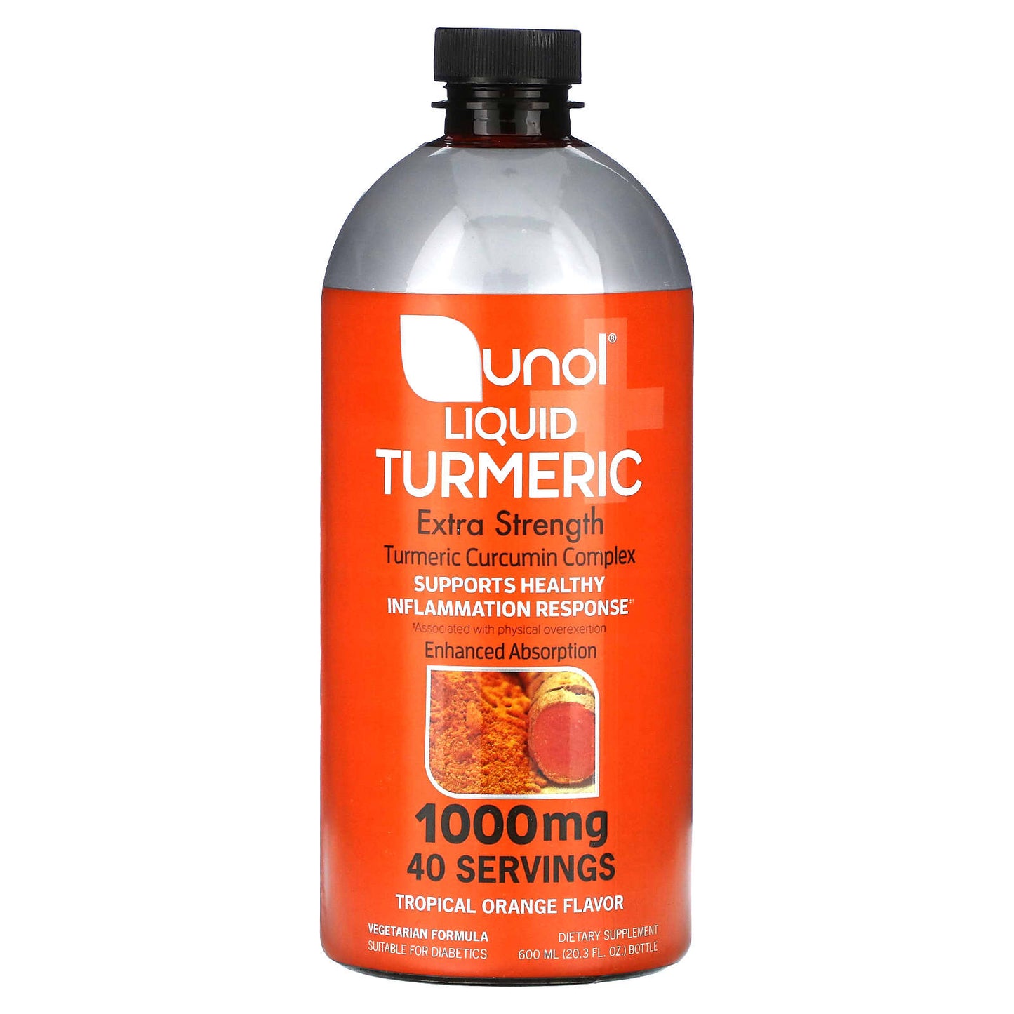Qunol, Liquid Turmeric, Extra Strength, Tropical Orange, 1,000 mg, 20.3 fl oz (600 ml) - Image 1